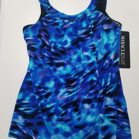 Miraclesuit Ursula Cloud Leopard Tankini Top Size 16 - Picture 5 of 8